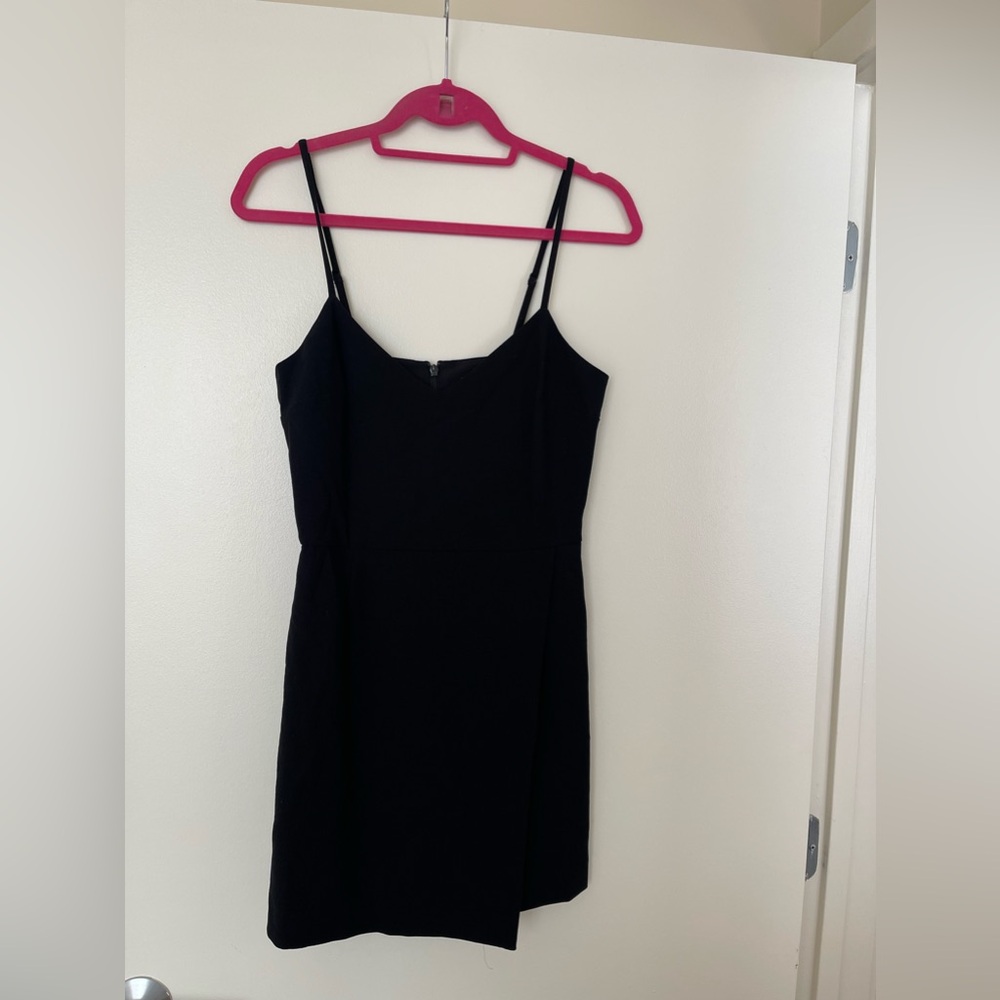 French Connection Black Mini Wrap Dress (size 6)